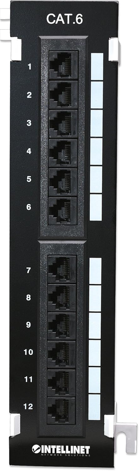 INTELLINET Cat6 UTP Patch Panel - Installer Grade Gold Contacts - Black