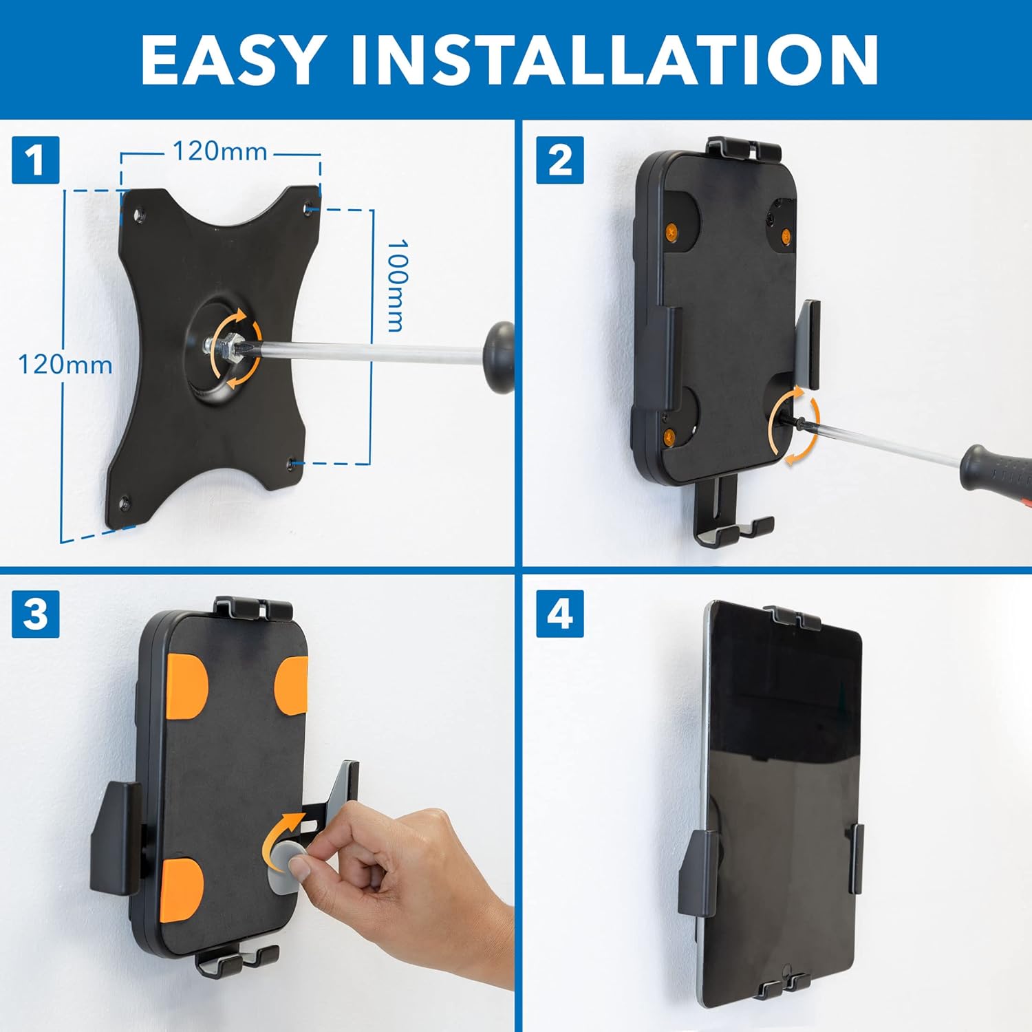 Mount-It! Anti-Theft Tablet Wall Mount | Universal Fit Tablet Kiosk Compatible with 7.9" to 11" Ipad and Samsung Tablets