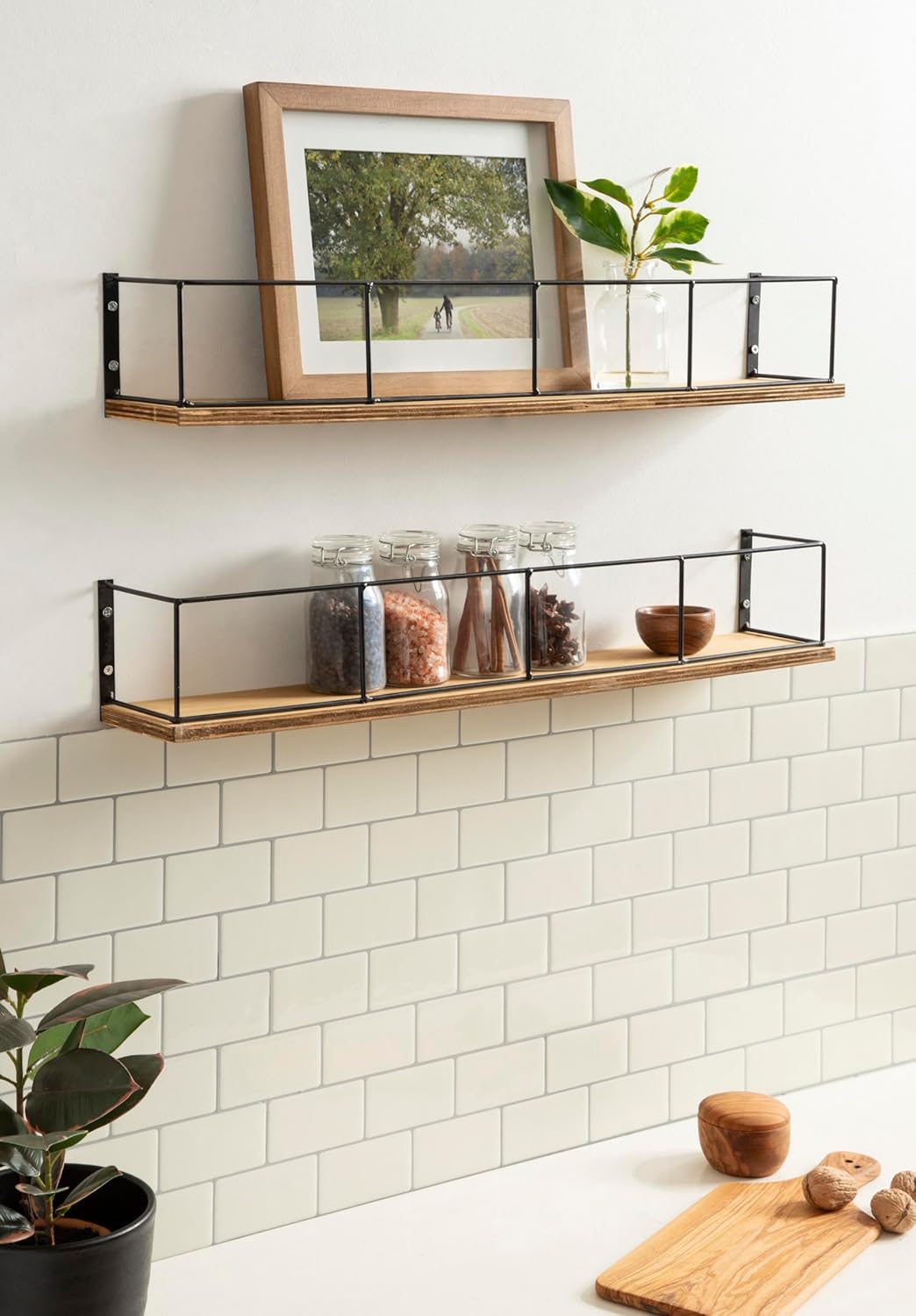 KATE AND LAUREL Benbrook 2-Pack Floating Wall Shelves