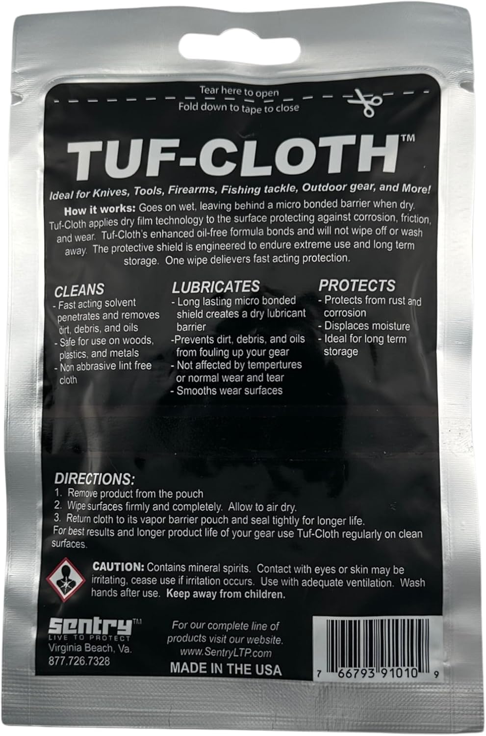 Sentry Solutions Tuf-Glide Dry Lube Gun Knife CLP Cloth Pouch