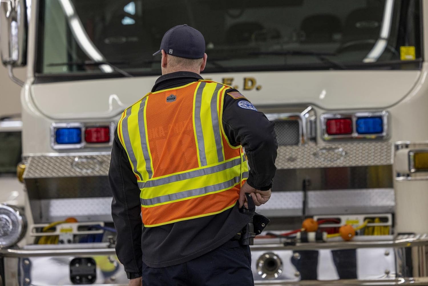 ERGODYNE GloWear 8245PSV Public Safety Reflective Vest, High Visibility, ANSI Compliant, Breakaway