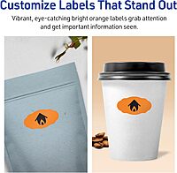 Avery Printable Oval Scalloped Labels, Sure Feed Technology, 1-1/8" x 2-1/4", Bright Orange, Print-to-The-Edge