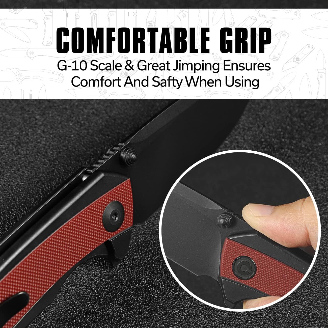 CIVIVI Teraxe Pocket Knife for EDC, 3.48-in Nitro-V Blade One Size Burgundy