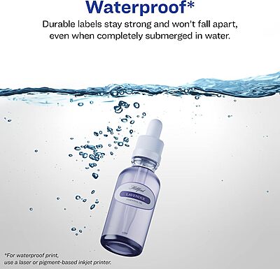 AVERY Durable Waterproof Oval Labels, Sure Feed Technology, 1.5" x 3"