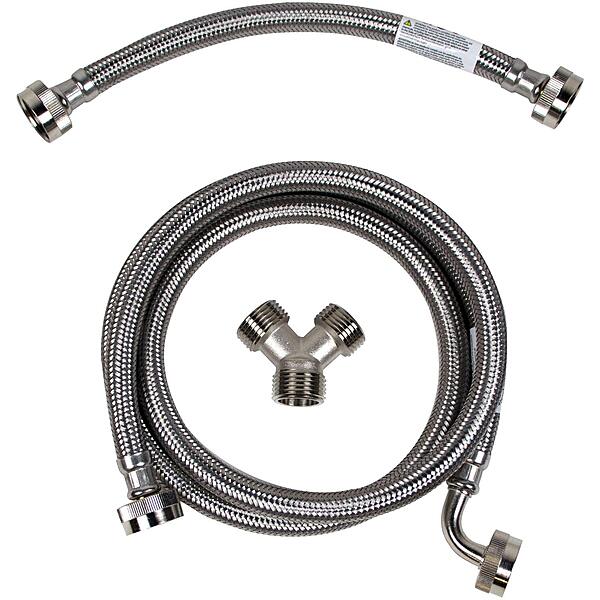 Certified Appliance Accessories Steam Dryer Installation Kit [Steam Dryer Hose with 90 Degree Elbow, Y Connector and Inlet Adapter Hose], 5 Feet