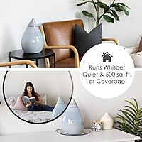 CRANE Drop 4-in-1 Ultrasonic Cool Mist Top-Fill Humidifier with Sound Machine, Night Light & Aroma Tray