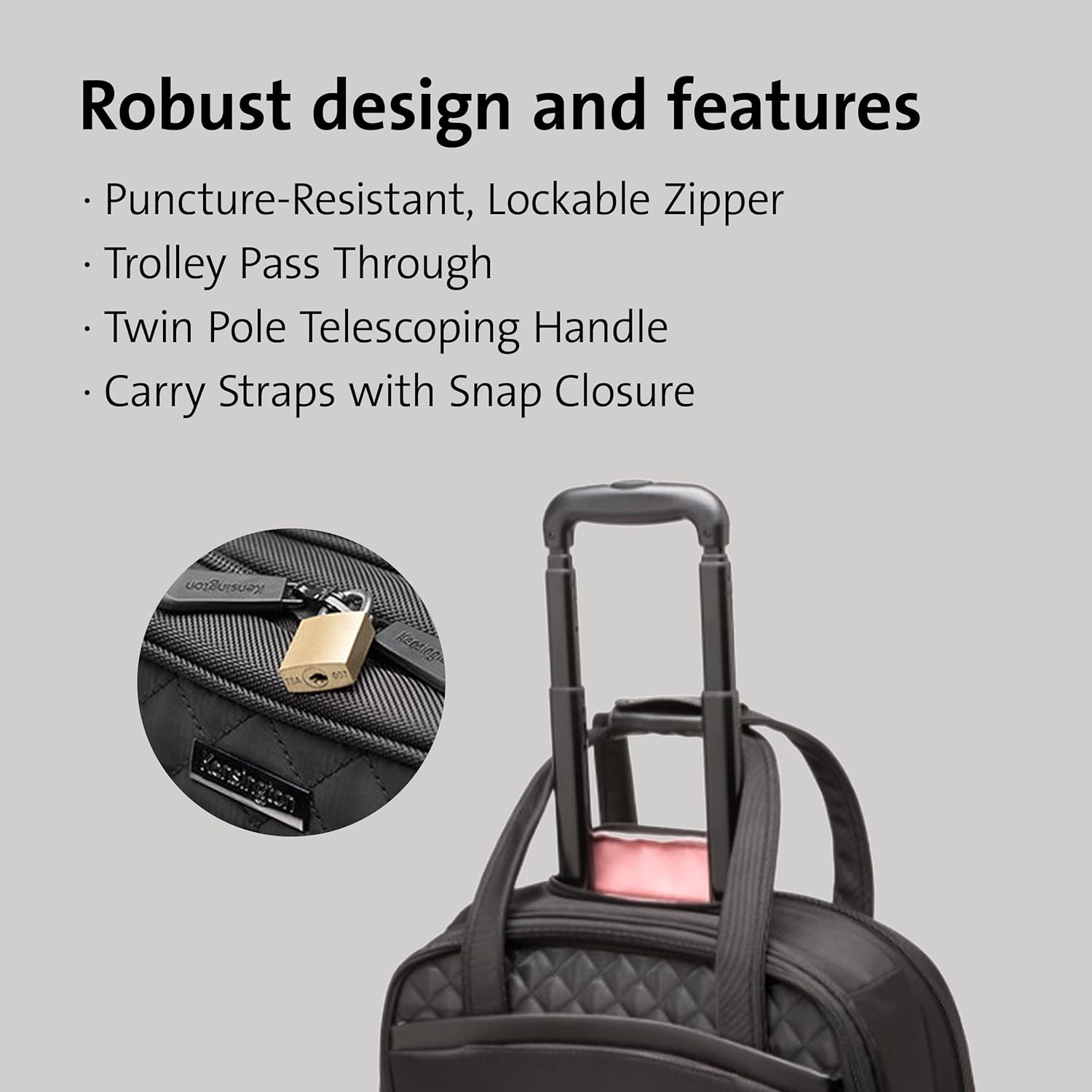 Kensington Contour 2.0 Laptop Rolling Bag, Briefcase, Laptop Spinner, 15.6”, Water Resistant