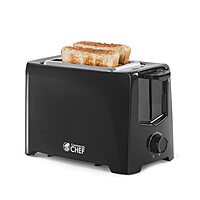 Commercial Chef 2-Slice Toaster, 6-1/2inH x 9-7/8inW x 5-13/16inD, Black