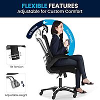 Flash Furniture Kelista High-Back Swivel Office Chair with Adjustable Lumbar Support and Seat Height