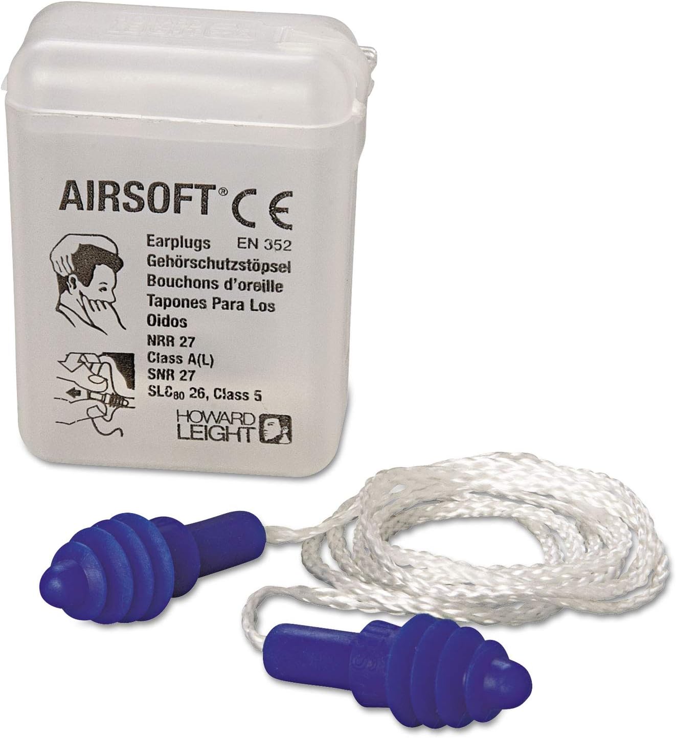 Howard Leight AS30W Airsoft Reusable Air Cushioned Earplugs Corded