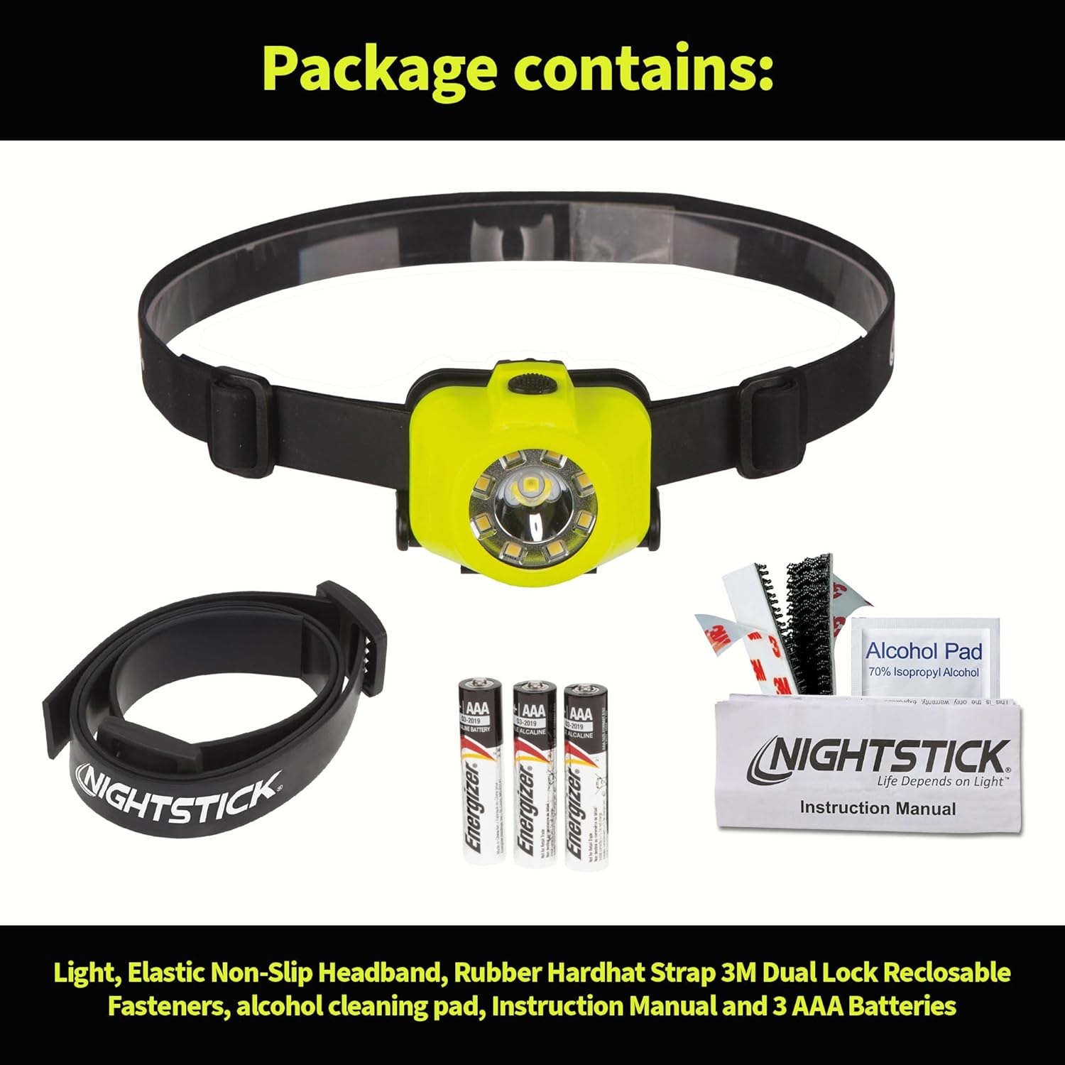 Nightstick XPP-5453G Intrinsically Safe Dual-Light Headlamp, Green