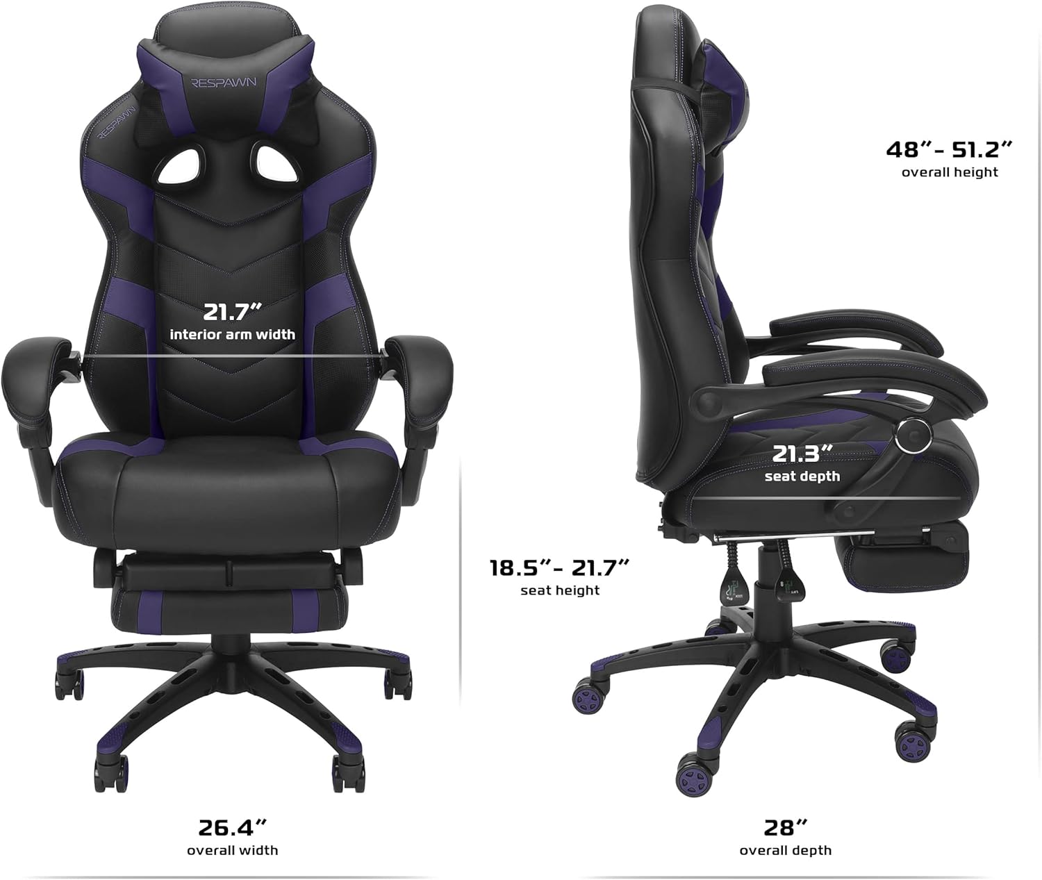 RESPAWN 110 Pro Ergonomic Gaming Chair with Footrest