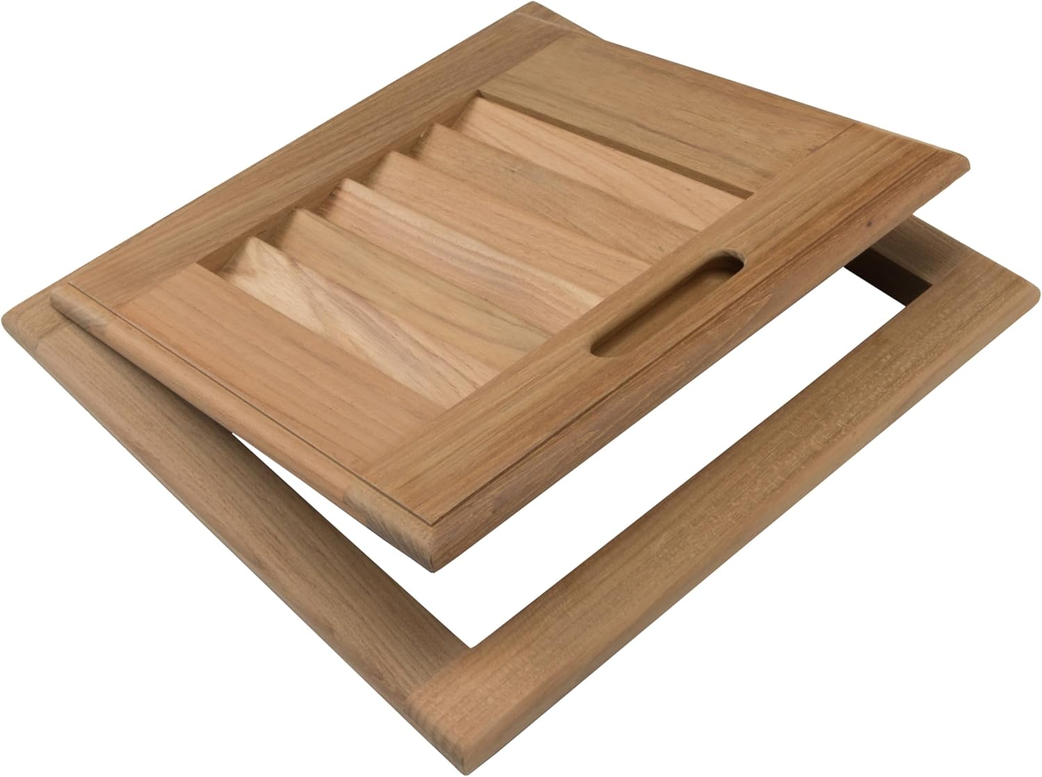 Whitecap 60720 Teak Louvered Door and Frame Righthand Opening, 12 x 12"