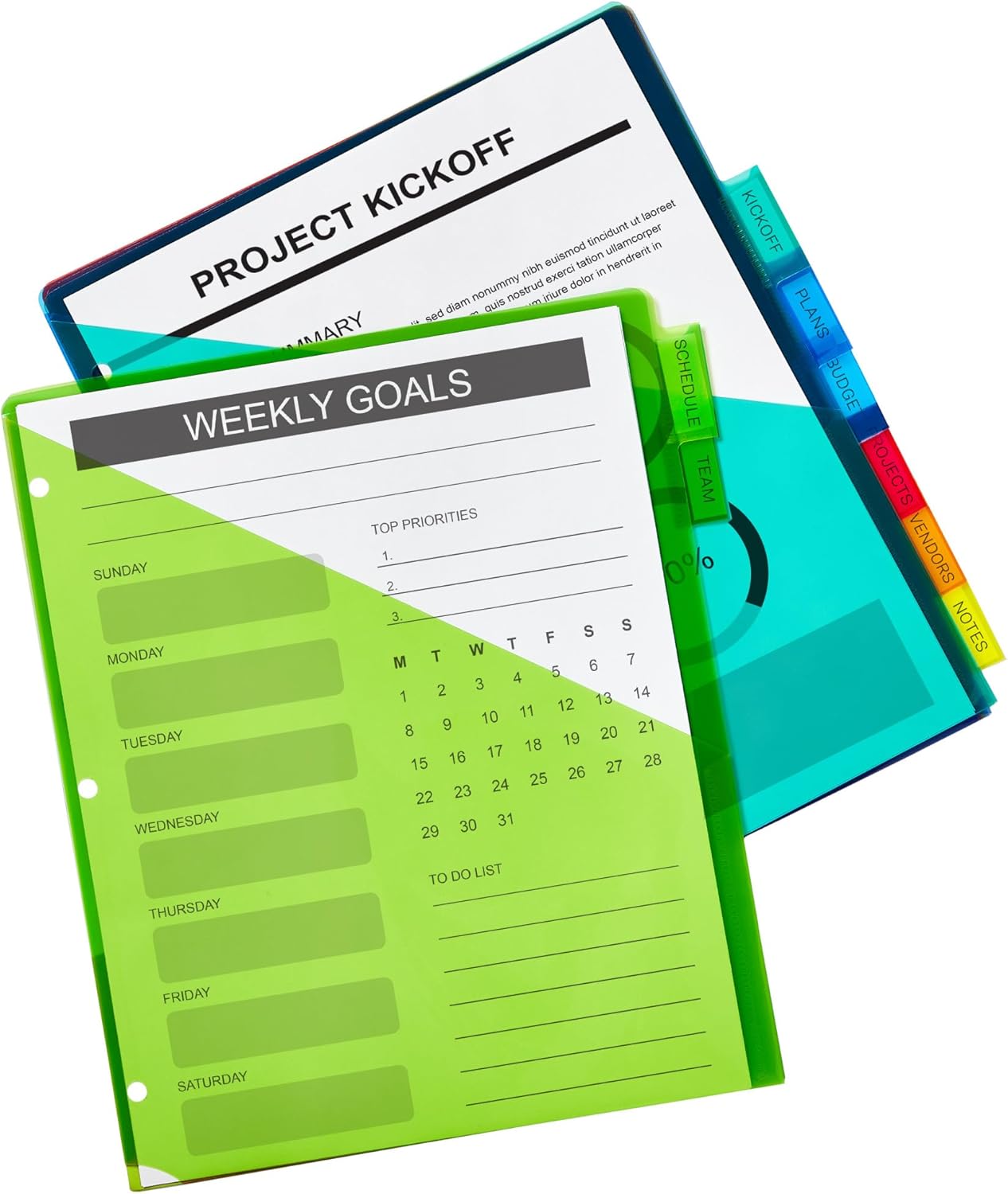 Avery Dividers for 3 Ring Binders, 8 Tab Plastic Binder Dividers, Pockets, Insertable Big Tabs, Multicolor