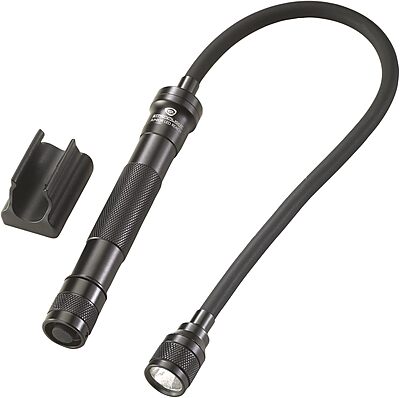 Streamlight 71600 Jr. Reach LED 115-Lumen Handheld Flashlight With Flexible Extension Cable and two (2) AA Alkaline Batteries, Black