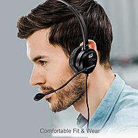 Xtream P1 Single-Sided USB Wired Headset with Adjustable Noise Canceling Microphone, Black