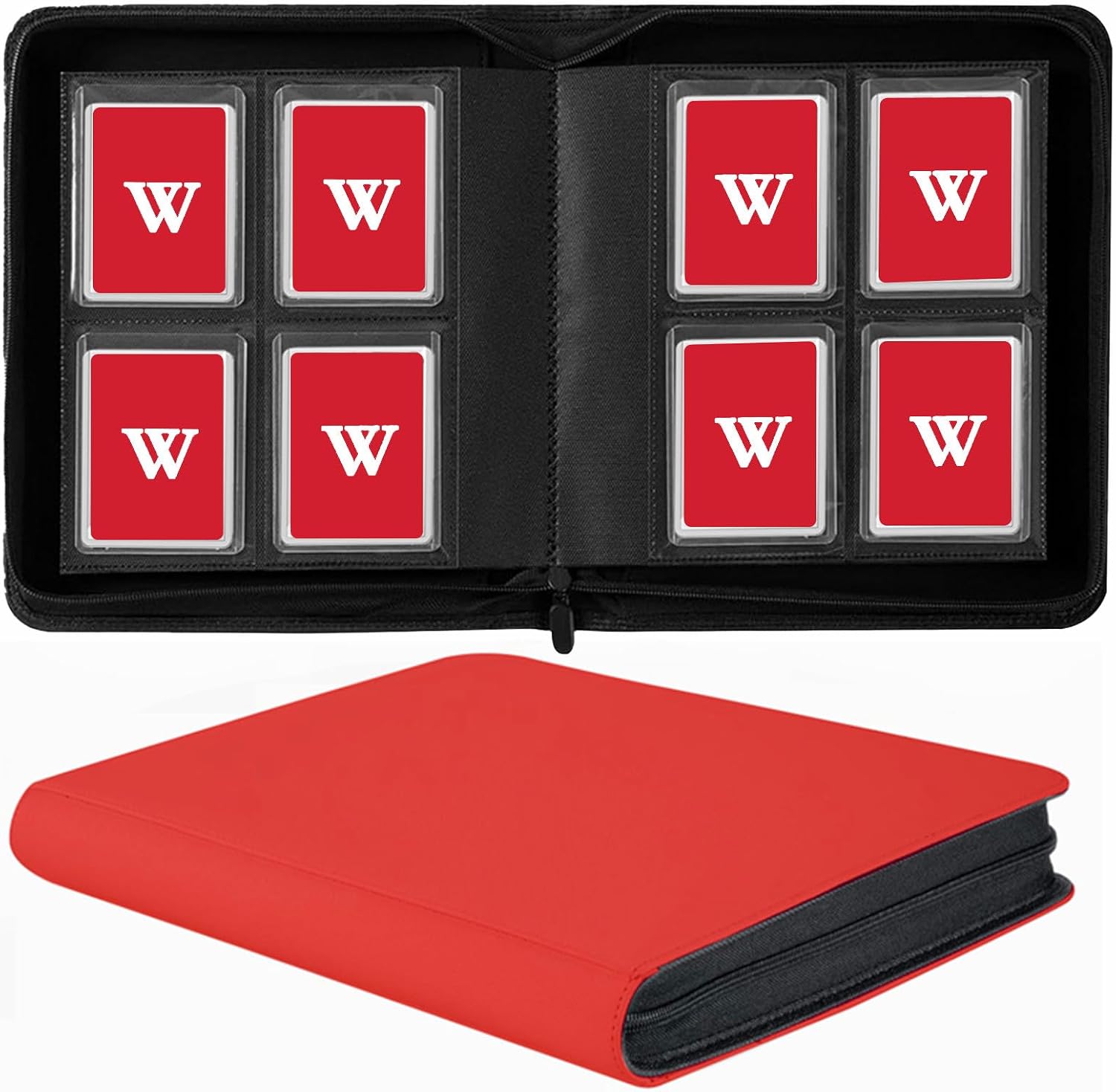 WITHYU Toploader Binder - 128 Card Capacity - Burgundy