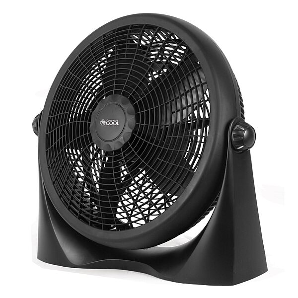 Commercial Cool 16in High-Velocity Floor Fan, 19-3/16inH x 20-9/16inW x 6-7/16inD, Black