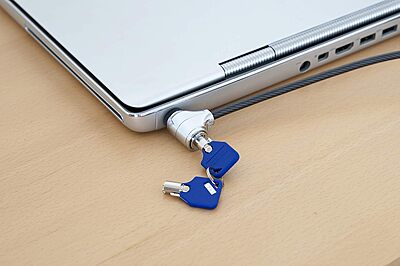 CODi Key Cable Lock, Black (A02001) - Integrated Security Solution for Laptops, Desktops and Monitors