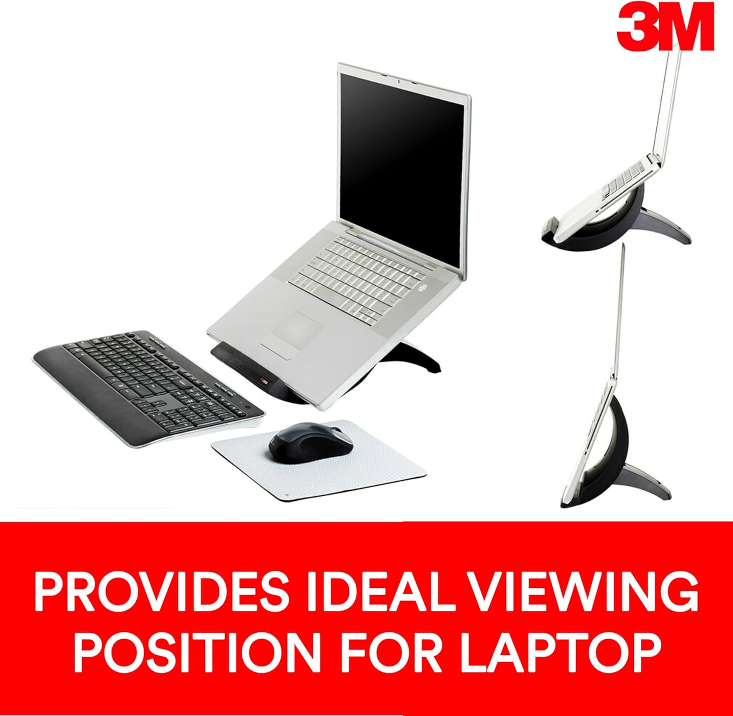 3M Laptop Stand, Raise Screen Height to Reduce Neck Strain, Vertical Design Allows You to Bring Screen Closer