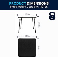 Flash Furniture Madelyn 33.5" Square Folding Multipurpose Card Table with Padded Vinyl Top