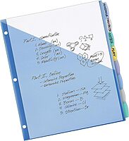 Avery Write & Erase Pocket Plastic Dividers for 3 Ring Binders, 8-Tab Sets, Multicolor, Tabs Viewable Beyond Sheet Protectors, 1 Set (16177) Multicolor One Size 1 pack