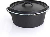 MegaChef Assorted Pre-Seasoned OVEN SAFE, Cast Iron Cookware Set, 5 Piece, Black