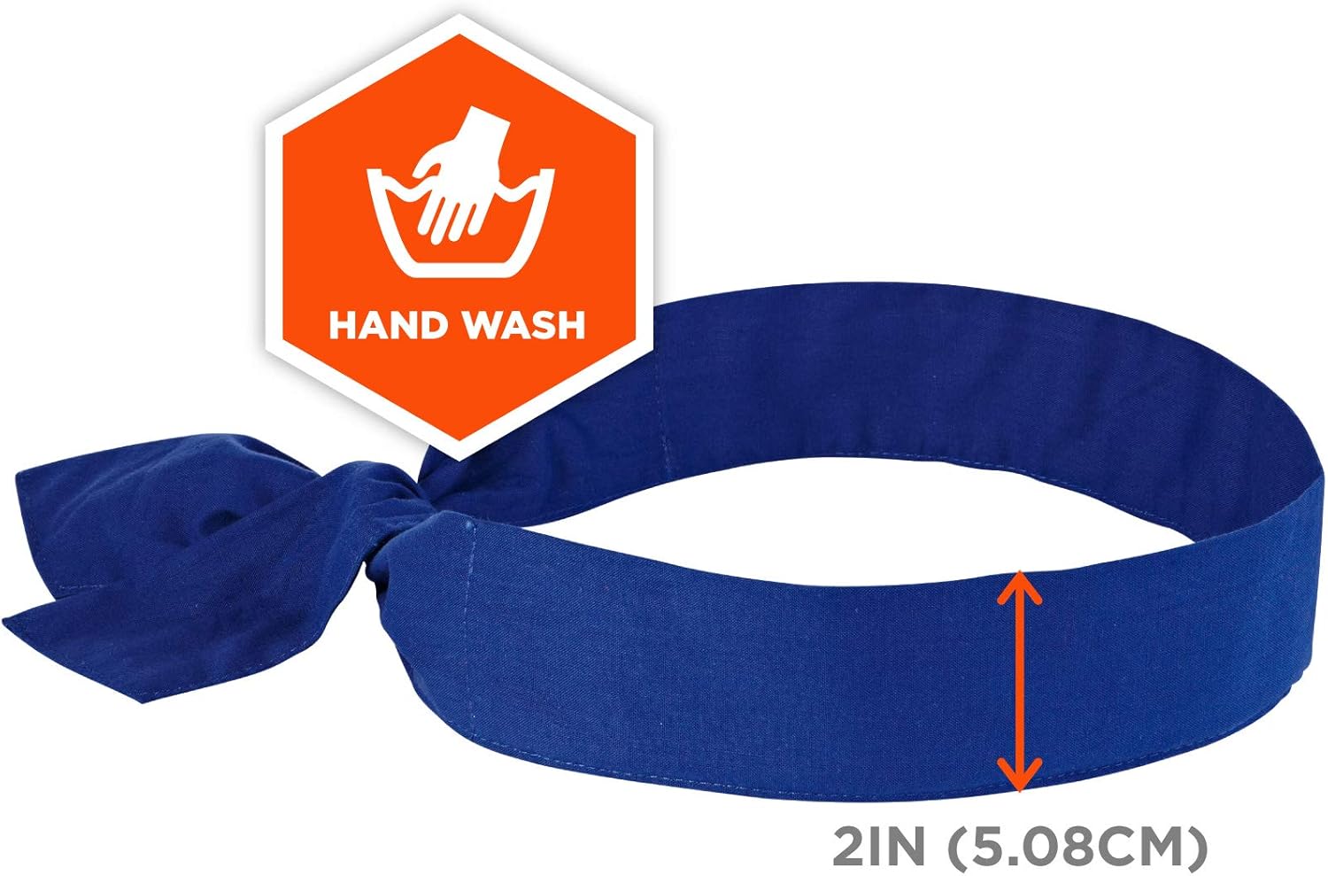 Ergodyne Chill Its 6700 Cooling Bandana, Evaporative Polymer Crystals for Cooling Relief, Tie for Adjustable Fit, Blue Solid Blue 1 Count (Pack of 1)