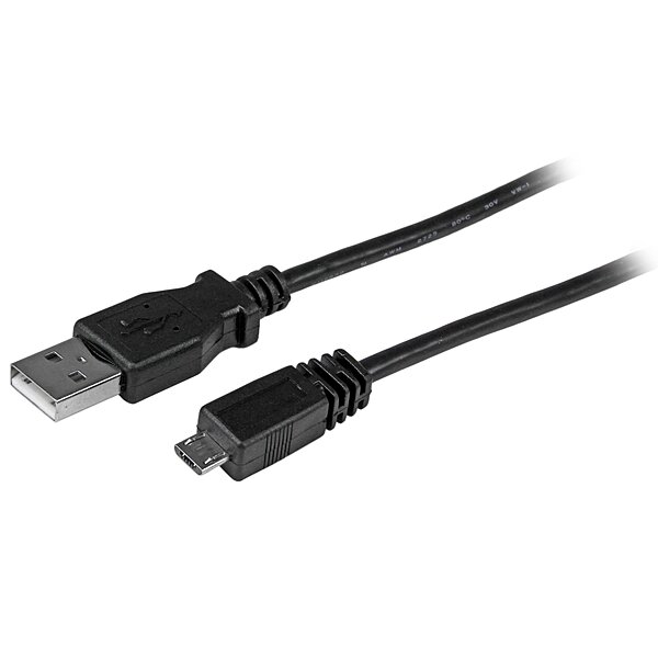 StarTech.com 1 ft. (0.3 m) USB to Micro USB Cable - USB 2.0 A to Micro B - Black - Micro USB Cable (UUSBHAUB1)