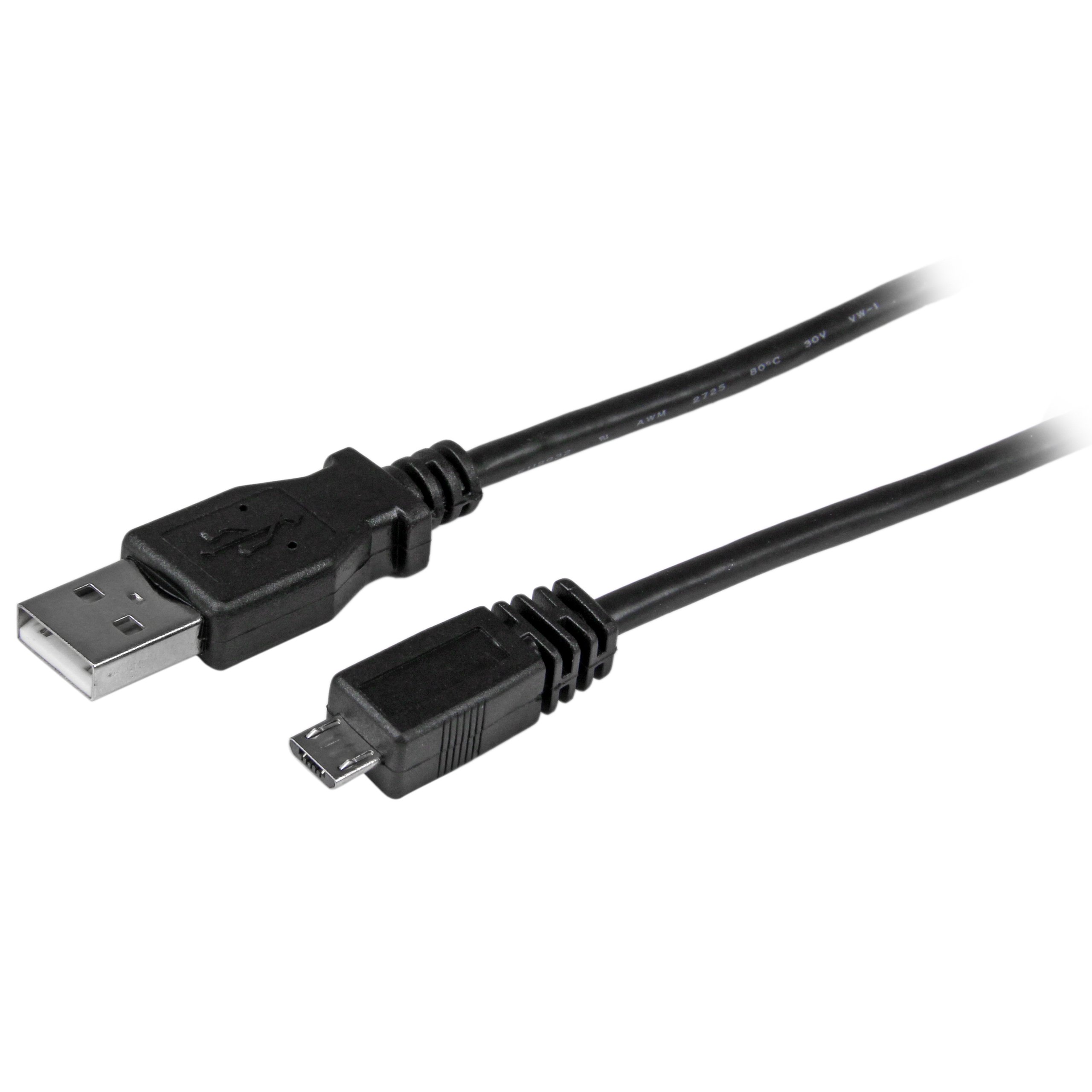 StarTech.com 10 ft. (3 m) USB to Micro USB Cable - USB 2.0 A to Micro B - Black - Micro USB Cable (UUSBHAUB10)
