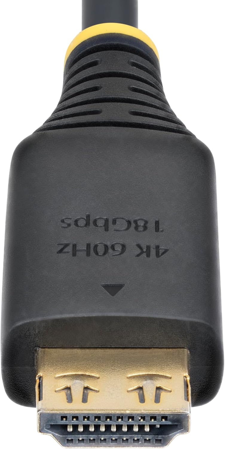 StarTech.com 3ft (0.9m) High Speed HDMI Cable with Gripping Connectors, 4K 60Hz/1440p 144Hz, 18Gbps - Cord, TPE Jacket