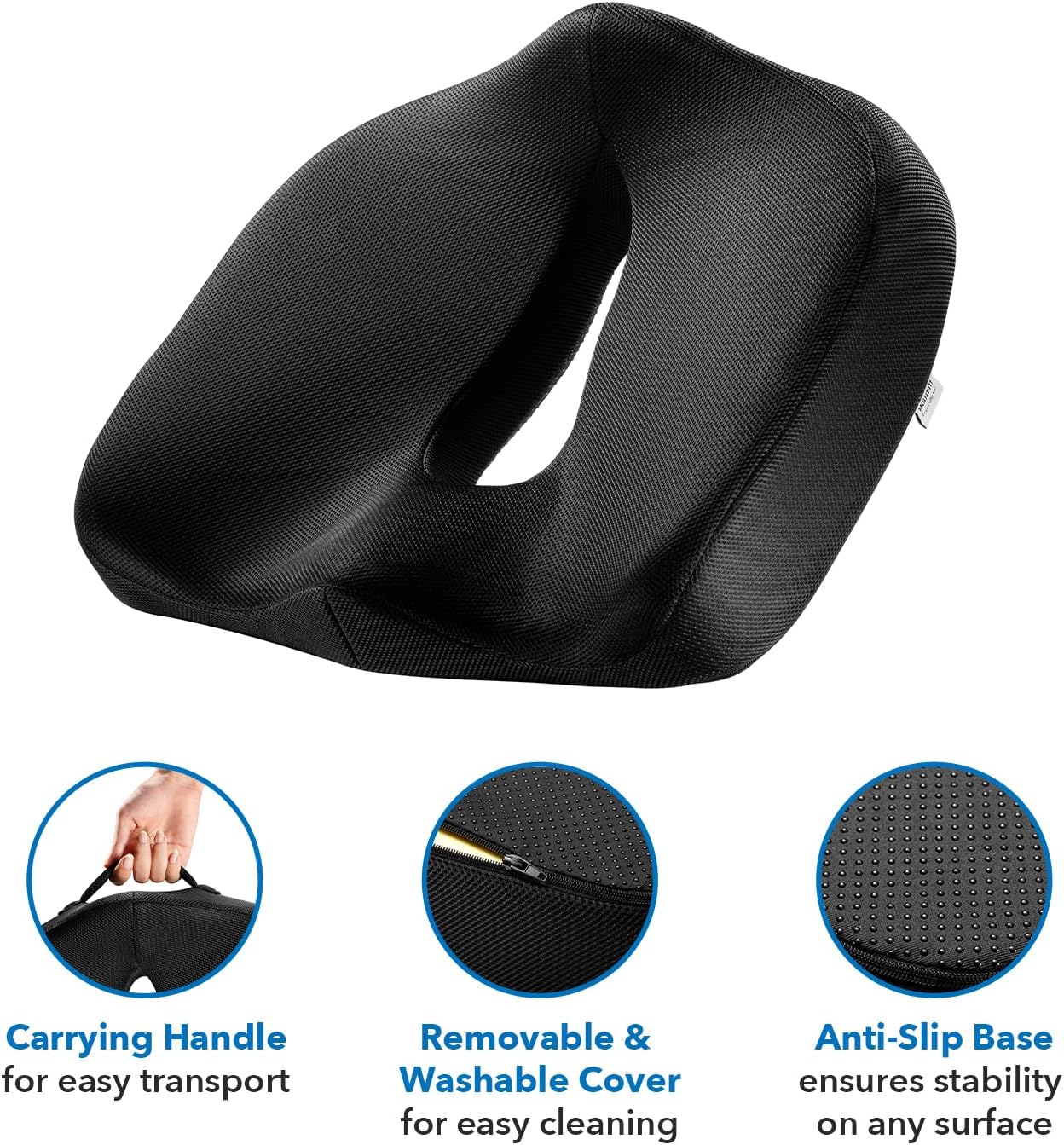 Mount-It! Office Seat Cushion, Premium Ergonomic Memory Foam with Cooling Gel