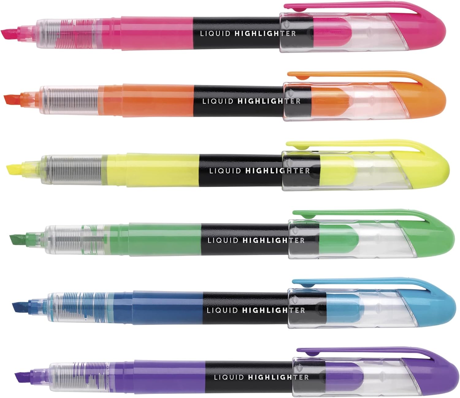 Office Depot Brand(R) Liquid Ink Highlighters With Chisel Tips, Assorted Colors, Pack Of 12, OD24660