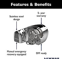 Lewmar Pro Fish 700 Fishing Windlass for 1/4" G4 Chain, Auto Free-Fall System, Maximum Pull 700 lbs