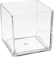 Azar Displays Deluxe Clear Crystal Styrene Cube Bins, Pack of 4