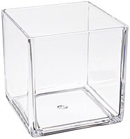 Azar Displays Deluxe Clear Crystal Styrene Cube Bins, Pack of 4