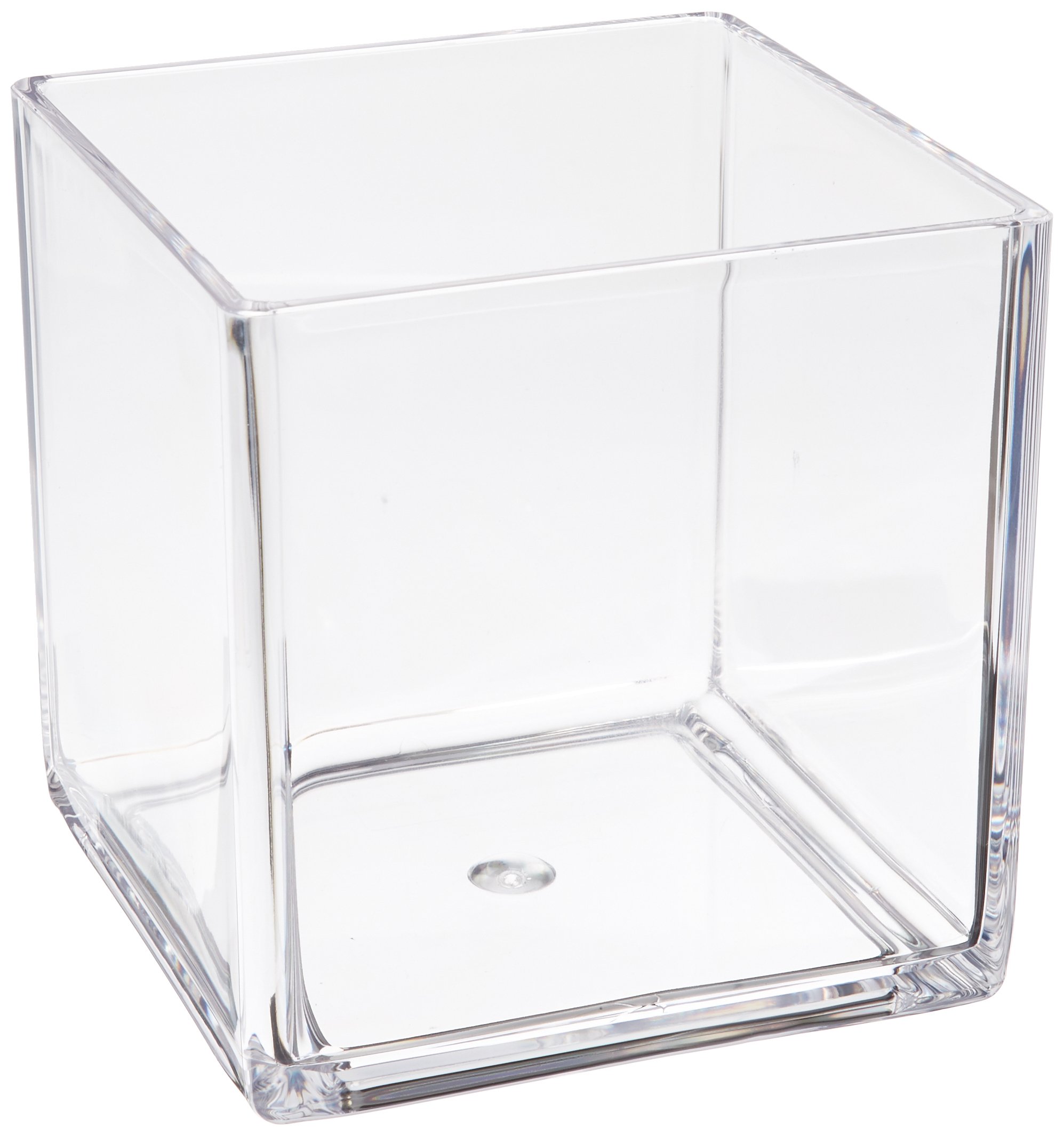 Azar Displays Deluxe Clear Crystal Styrene Cube Bins, Pack of 4