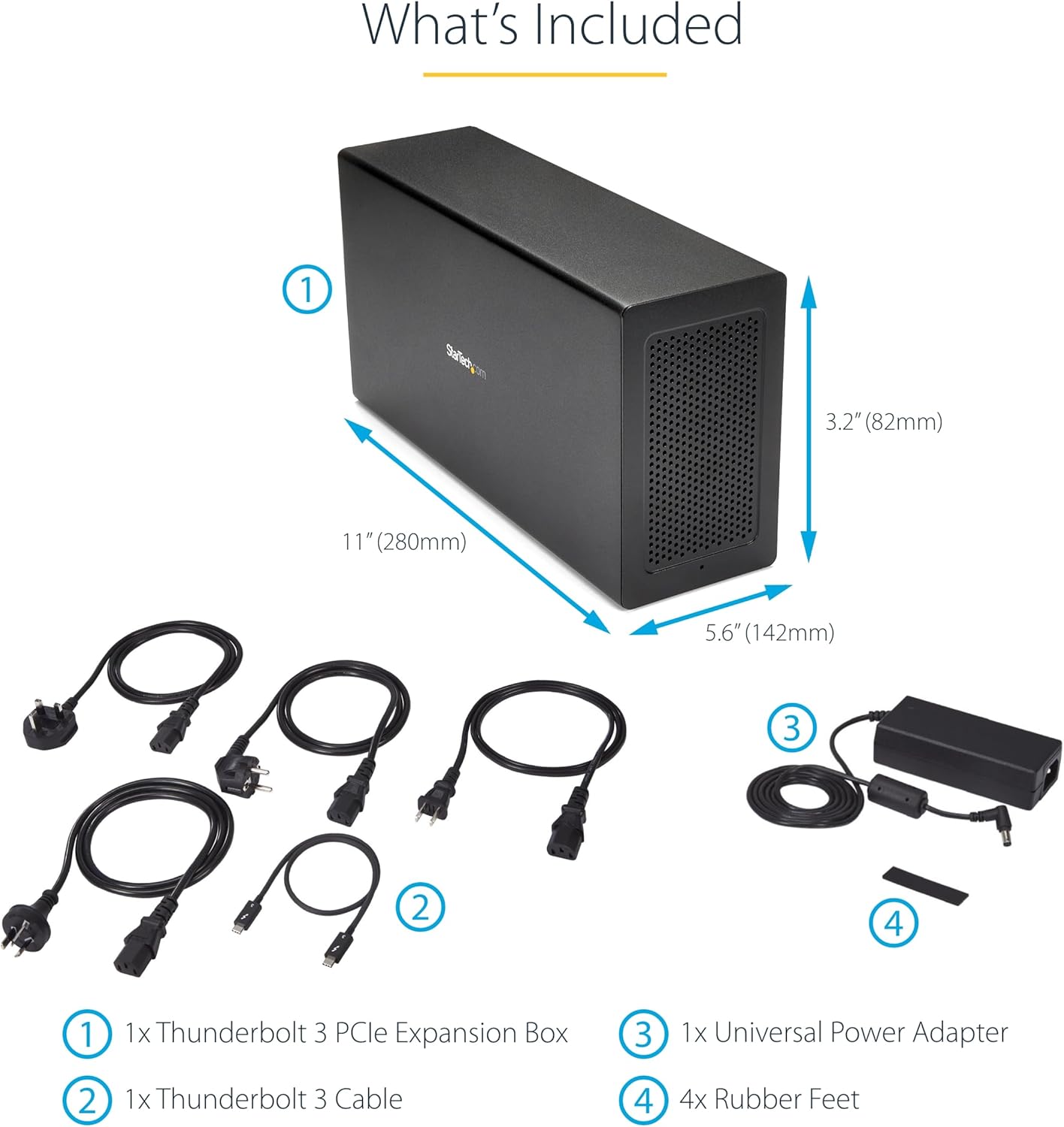 StarTech.com Thunderbolt 3 PCIe Expansion Chassis, External Enclosure With One PCI Express Slot for Laptops / Desktops, TAA