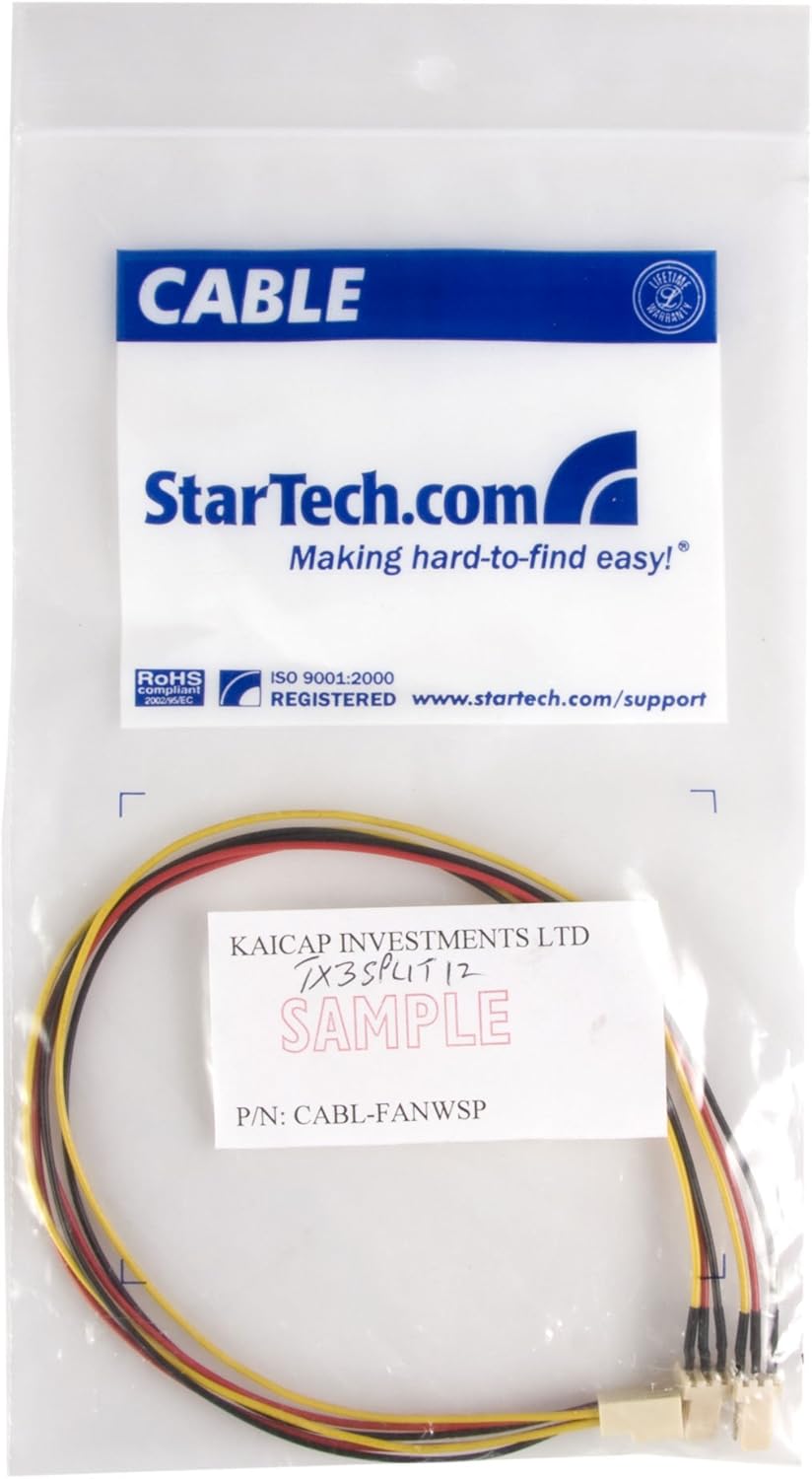 StarTech.com Fan Power Splitter Cable - 3-pin & 4-pin (Internal)