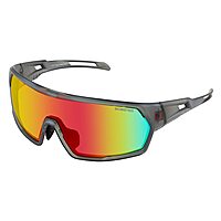 Bobster® Speed Cycling Sunglass, Matte Clear Gray Frame, Smoked Crimson Mirror Lens