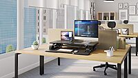 Mount-It! 38in Wide Height Adjustable Standing Desk Converter with Keyboard Tray
