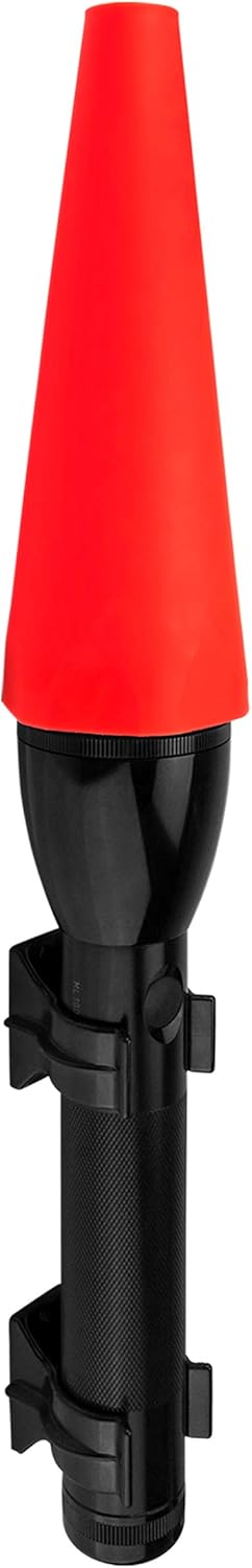 MAGLITE Safety Pack - MINI MAG 2-Cell AA LED Flashlight, Black, Compact, IP2201G – Wand, Red