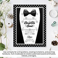 Barker Creek Designer Computer Paper, Black And White Dots, 8.5” x 11”, Decorative Printer Paper, Stationery