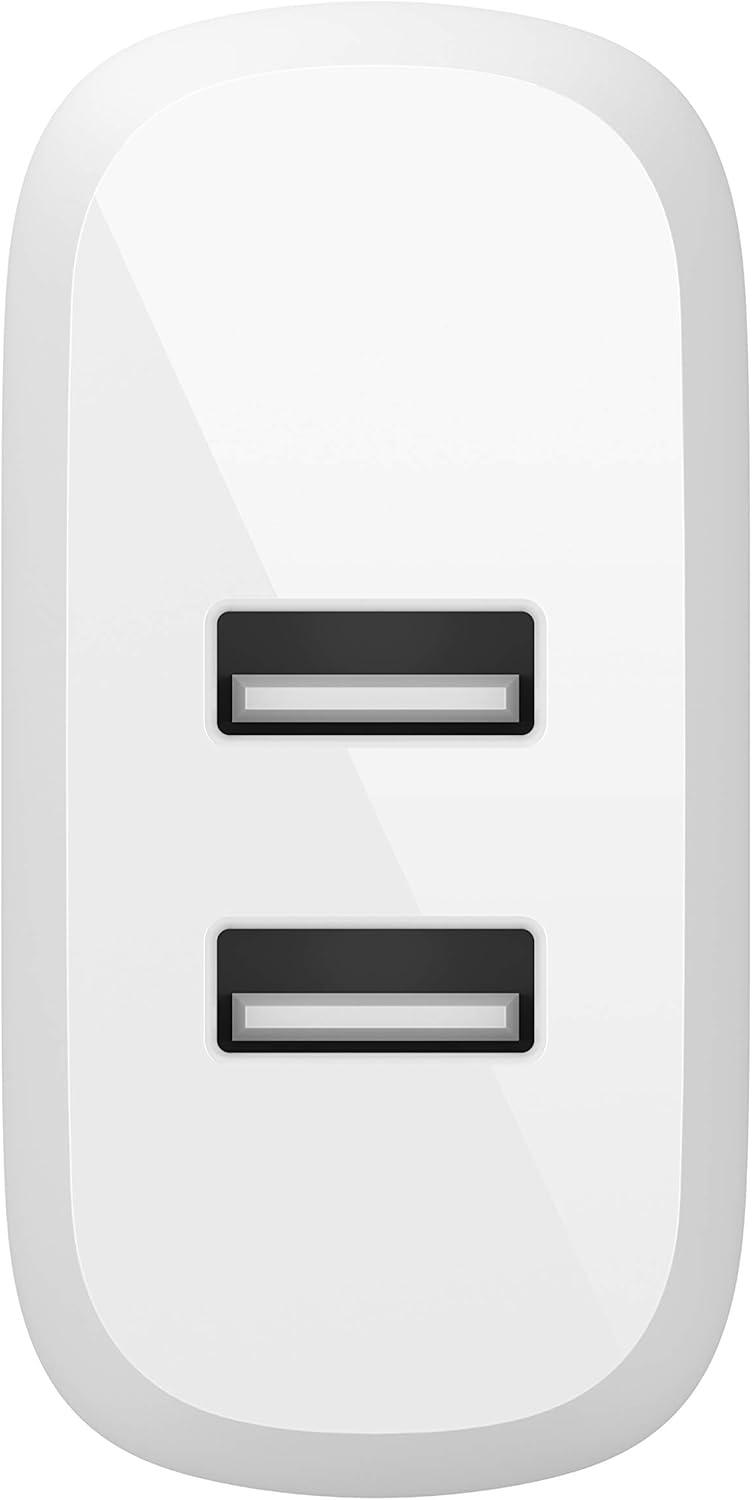Belkin 24W Dual Port USB-A Wall Charger (Includes Cable)