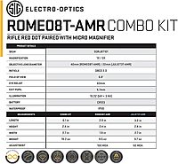 SIG SAUER ROMEO8T-AMR 1x40mm Red Dot Sight & JULIET3T-MICRO 3x22mm Magnifier Combo | Waterproof Electro-Optics Kit with QBCD 2.0 Reticle & MOTAC | Durable Compact Sight Set for Tactical Use