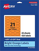Avery Printable Oval Labels with Sure Feed Technology, Print-to-the-Edge