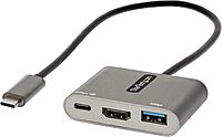 StarTech.com USB C Multiport Adapter, USB-C to HDMI 4K, 100W PD Pass-Through, USB 3.0 Hub 5Gbps (1xC/1xA), US - CDP2HDUACP2