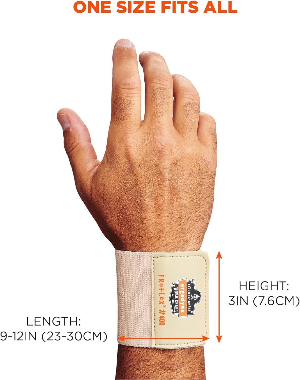 Ergodyne ProFlex 400 Universal Wrist Wrap, Tan Tan 1 Count (Pack of 1)