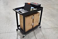 Luxor 32" x 18" Tub Storage Cart 2 Shelves - Black, (EC11-B)