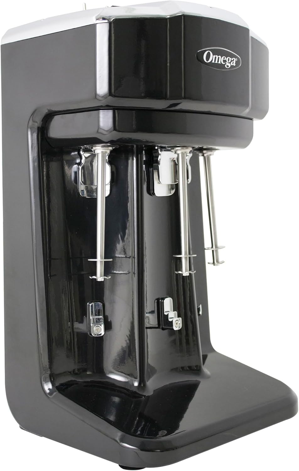 Omega M3000 Commercial Triple Spindle Milkshake Maker, 1/3 HP, Black/Silver